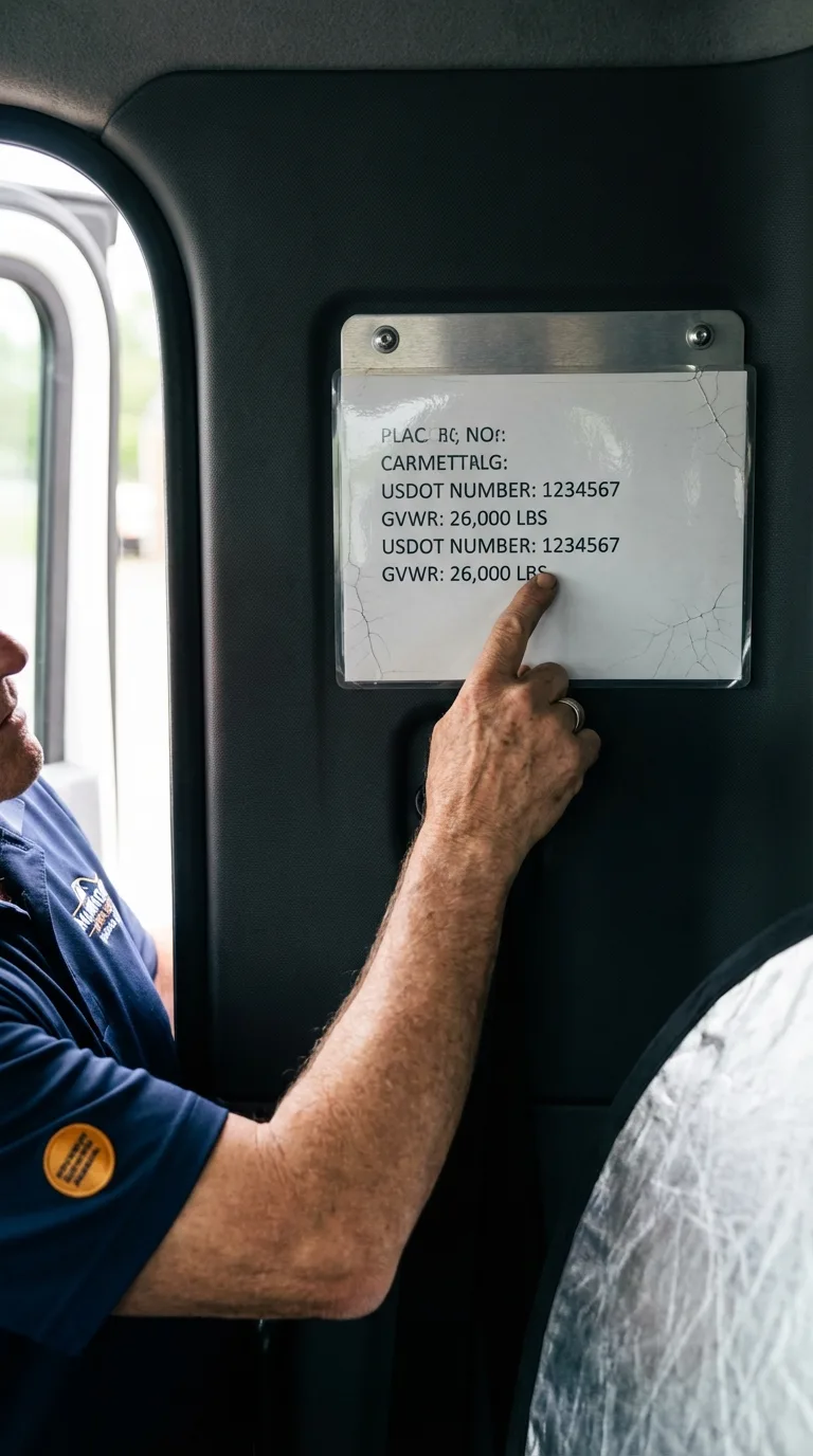 USDOT licensing placard verification in Ennis